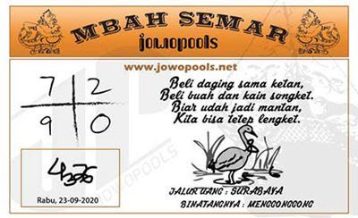 ᑔᑔ Jowo pools mbah semar ନ Syair HK Update Hari ini